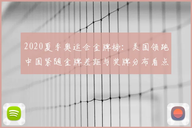 2020夏季奥运会金牌榜：美国领跑中国紧随金牌差距与奖牌分布看点